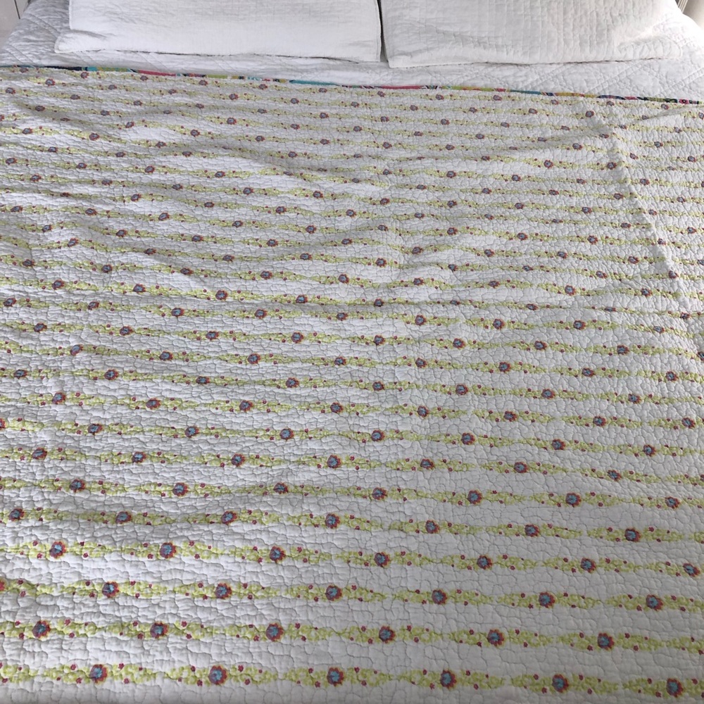 EUC Cotton Reversible Vibrant Paisley & Floral Multicolor Quilt - Picture 7 of 11